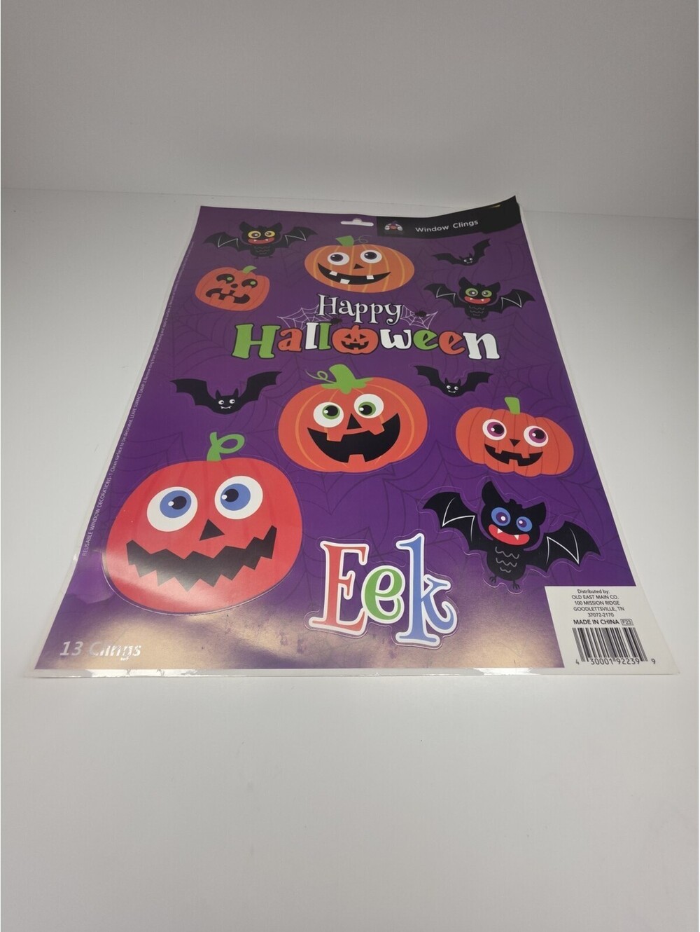 Halloween Window Clings Decals Pumpkin & Black Bats Window Stickers New